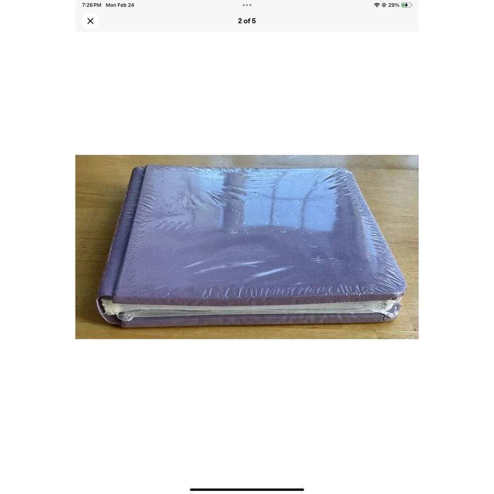 Creative Memories 8x8 Lilac Lavender Silver Star Swirl Strap Hinge Album New - Picture 2 of 5